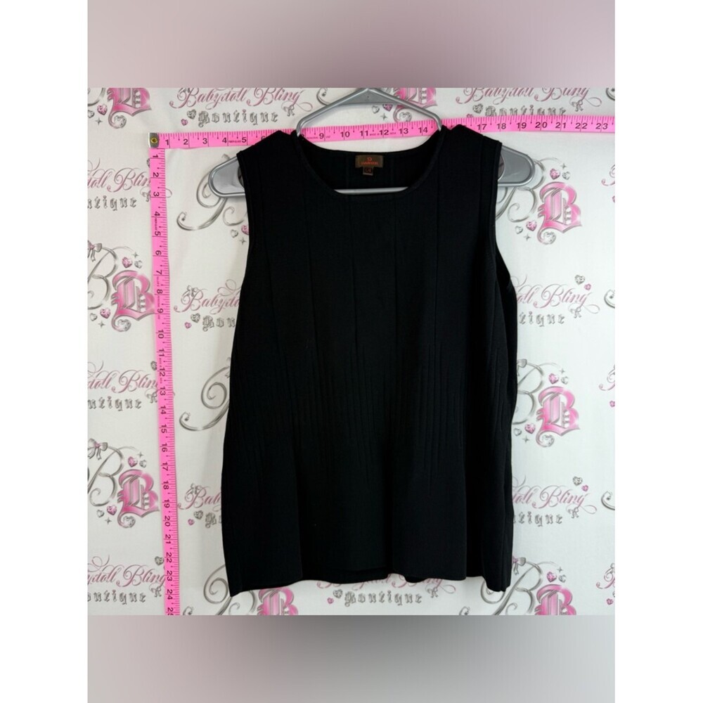 Danier tank top stretchy classic knit knitted Black Sleeveless Tank Top
